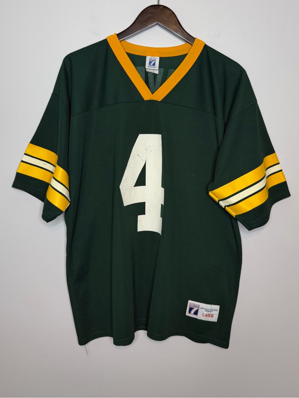 Vintage Logo 7 Green Bay Packers Favre Jersey Men’s Large
